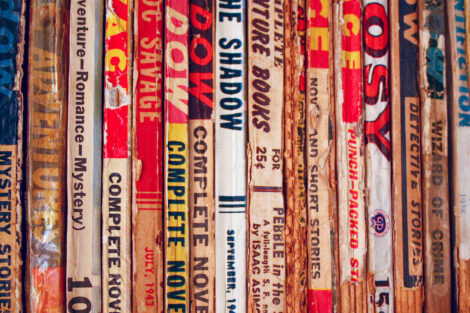 Pulp magazine spines