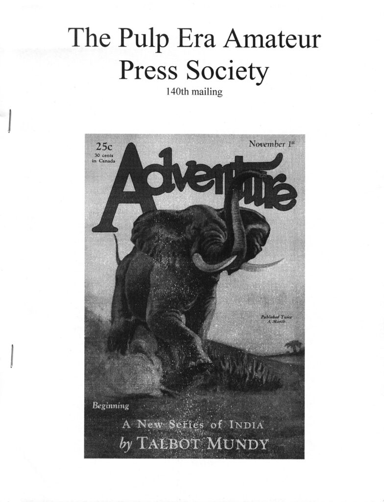 Pulp Era Amateur Press Society #140