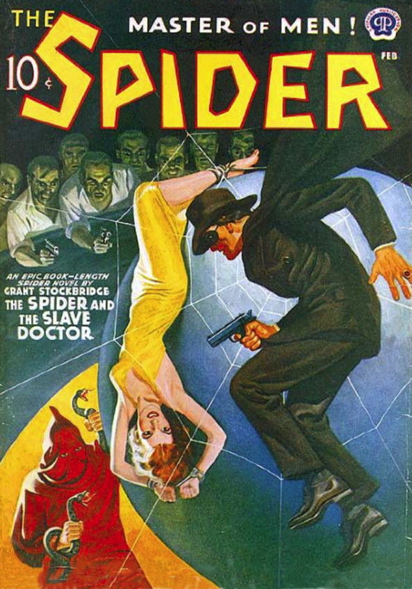 Pulp cover for The Spider and the Slave Doctor.
