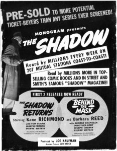 A 1946 ad for The Shadow movies.