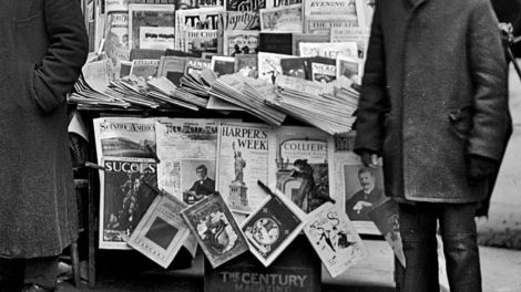 Here is a closer look at this New York newsstand, showing the January 1903 number of "The Argosy."
