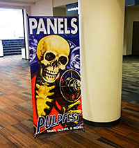 PulpFest 2015 panels sign