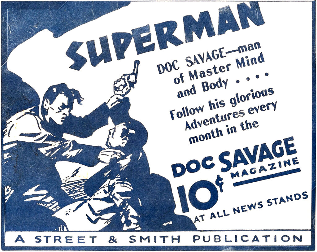 Doc Savage Magazine 'superman' ad from 1934