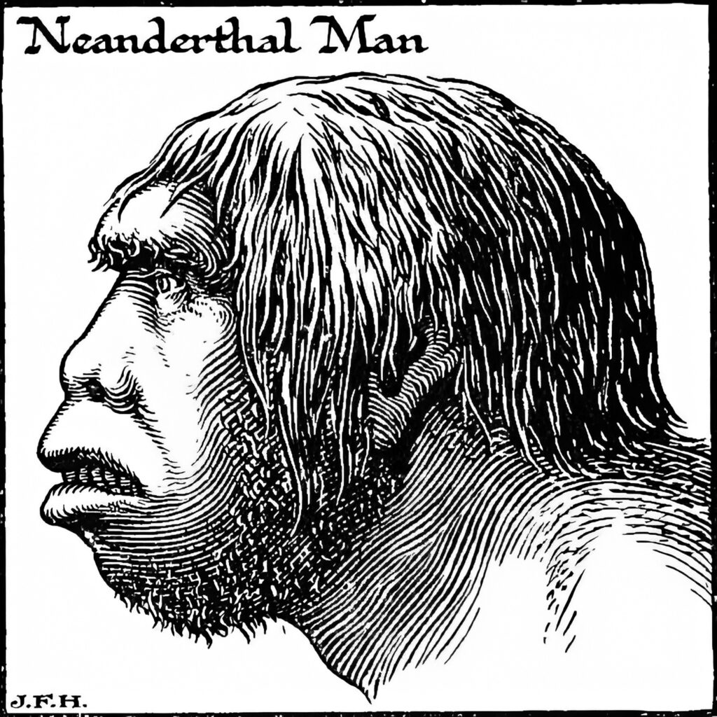 In the early 1900s, the Neanderthal, as shown in <em>The Outline of History</em> by H.G. Wells, was depicted as more like a beast than a man.