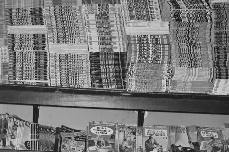 ... It's mint copies of April and May 1941 pulps, stacked awaiting sale. ...