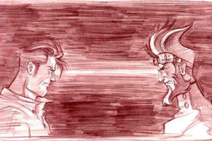 Doc Payne faces off with his brother, the evil Wilton Payne Smythe, in a sketch by Constant Payne production designer Tae Soo Kim.