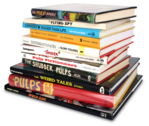 A stack of pulp reference books