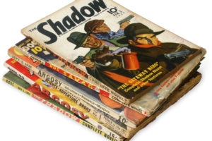 Stack of pulp magazines