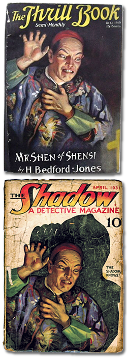 Thrill Book (Oct. 1, 1919) and The Shadow (April 1931)