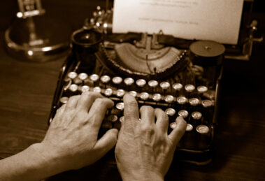A manual typewriter