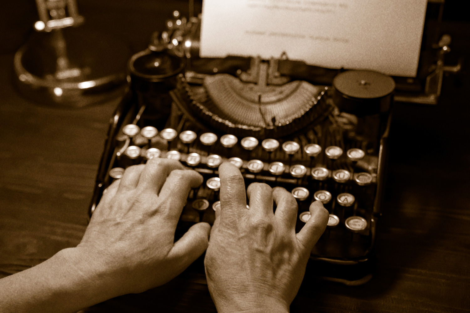 A manual typewriter