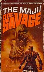Bantam paperback cover for Doc Savage: The Majii