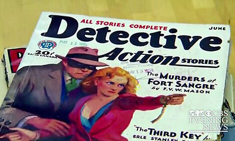 A "Detective Action" pulp on CBS Evening News