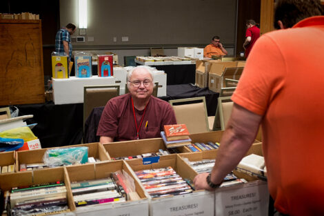 The dealers' room at PulpFest 2017